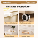 Gaveteiro Portátil Multifuncional c/ Rodinhas + BRINDE: Cesto De Roupa em Bambu - COMPRE 1 LEVE 2
